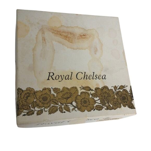 Vintage Royal Chelsea Golden Valley Square Sweets Bone China Dish With Box - Picture 2 of 7